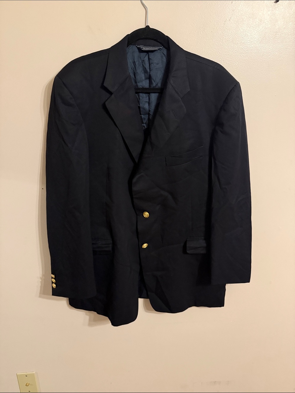 Gieves & Hawkes 100% Wool Claridge Blazer Gold Buttons union made 44 short